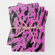 Funky Neon Pink und Black Print