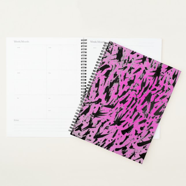 Funky Neon Pink und Black Print Planer (Anzeige)