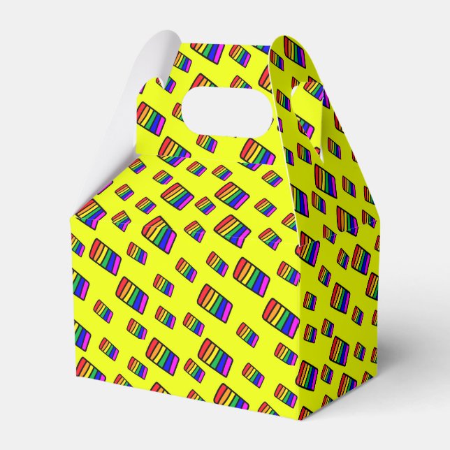 Funky Neon Rainbow Block Pattern Geschenkschachtel (Vorderseite)