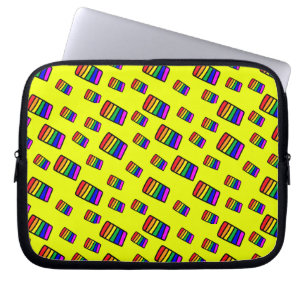 Funky Neon Rainbow Block Pattern Laptopschutzhülle