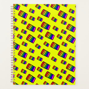 Funky Neon Rainbow Block Pattern Planer