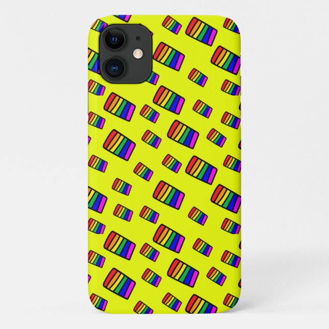 Funky Neon-Regenbogenblock-Muster Case-Mate iPhone Hülle (Rückseite)