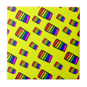 Funky Neon-Regenbogenblock-Muster Fliese