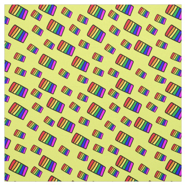 Funky Neon-Regenbogenblock-Muster Stoff (Muster)