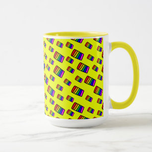 Funky Neon-Regenbogenblock-Muster Tasse