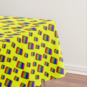 Funky Neon-Regenbogenblock-Muster Tischdecke