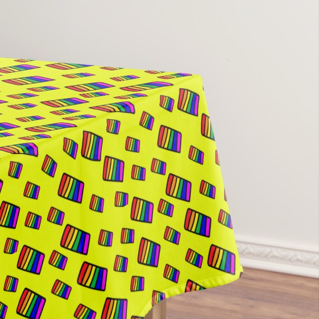 Funky Neon-Regenbogenblock-Muster Tischdecke (Beispiel)