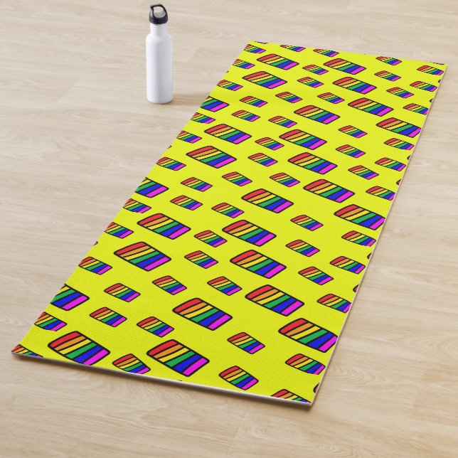 Funky Neon-Regenbogenblock-Muster Yogamatte (Beispiel)