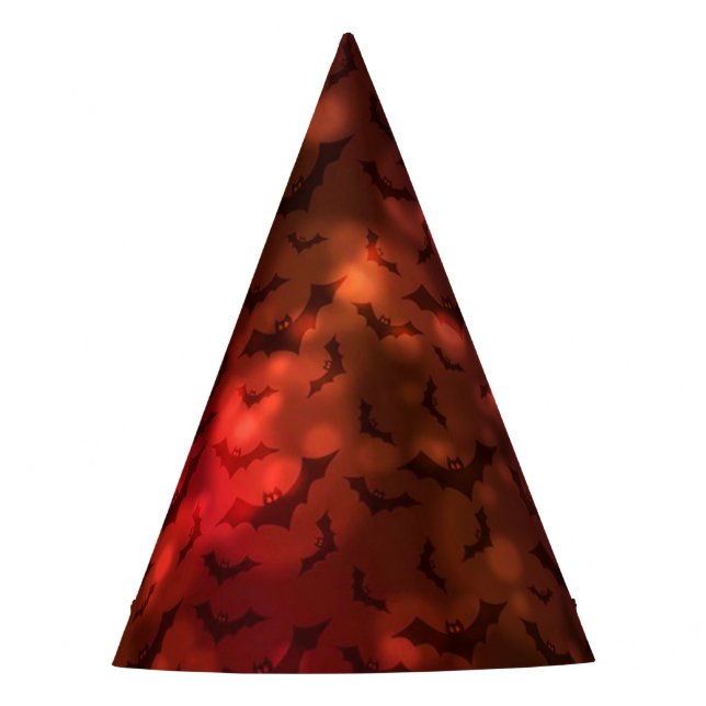 Funky Neon Spooky Bats Happy Halloween Paper Hat Partyhütchen (Vorderseite)