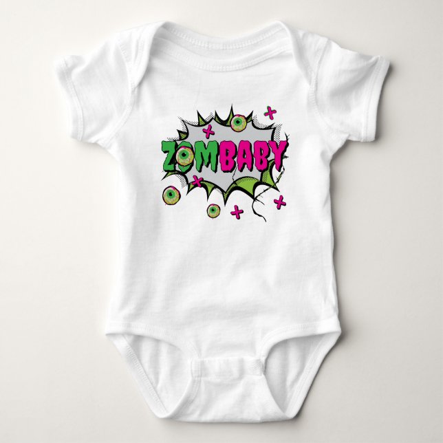 Funky Niedlich Fun "ZomBaby" Zombie Pun Baby Strampler (Vorderseite)