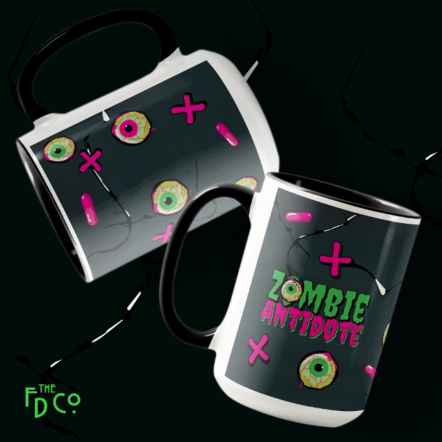Funky Niedlich Funny Ghoulish Zombie Antidote Pun Tasse (Von Creator hochgeladen)