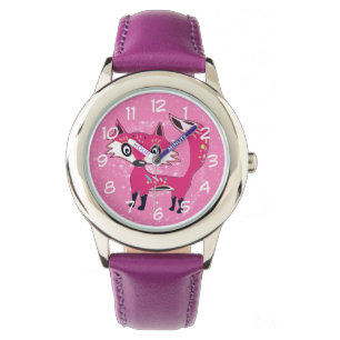 Funky Niedlich Pink Fox Armbanduhr