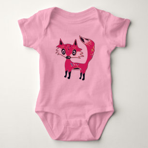 Funky Niedlich Pink Fox Baby Strampler
