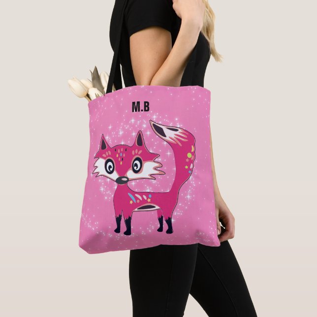 Funky Niedlich Pink Fox Monogram (Von Nahem)
