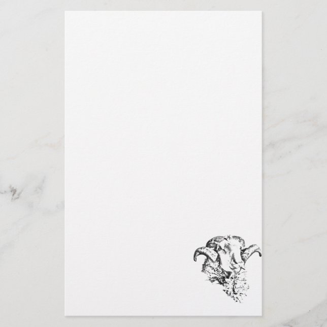 Funky Niedlich Sheep Ram Briefpapier (Vorderseite)