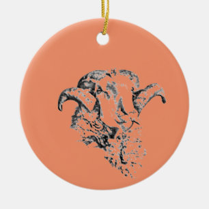 Funky Niedlich Sheep Ram Keramik Ornament