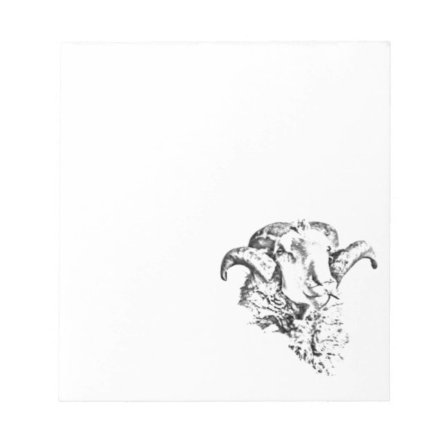 Funky Niedlich Sheep Ram Notizblock (Vorderseite)
