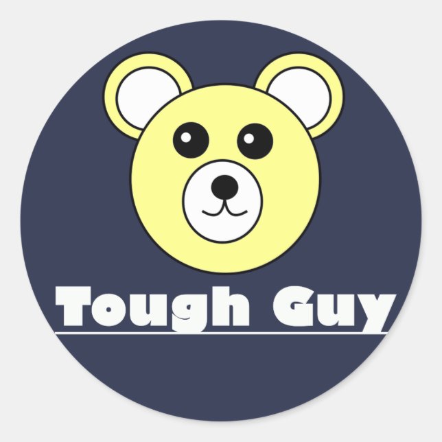 Funky Niedlich Tough Typ Bear Face Sticker (Vorderseite)