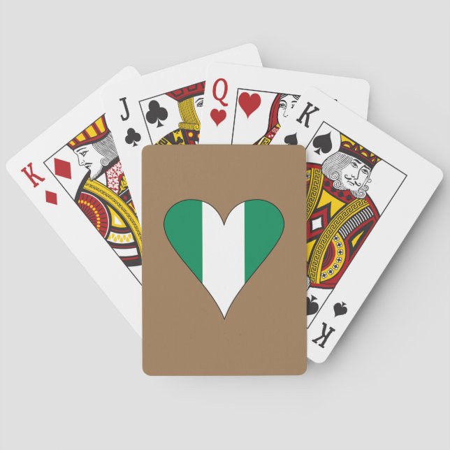 Funky Nigerian Heart Flag Spielkarten (Rückseite)
