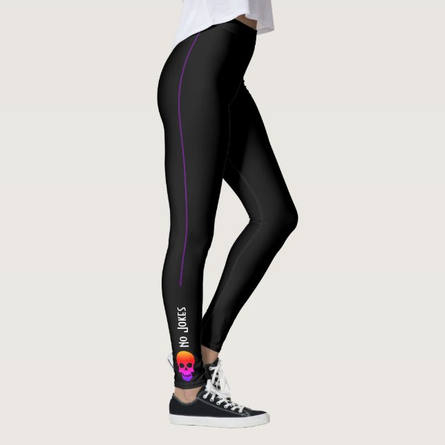 Funky No Jokes Bright Skull Leggings (Rechts)
