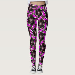 Funky Noir Leggings, die Psydefink mit heißen Pink Leggings