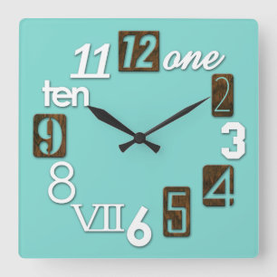 Funky Numbra Square Wall Uhren