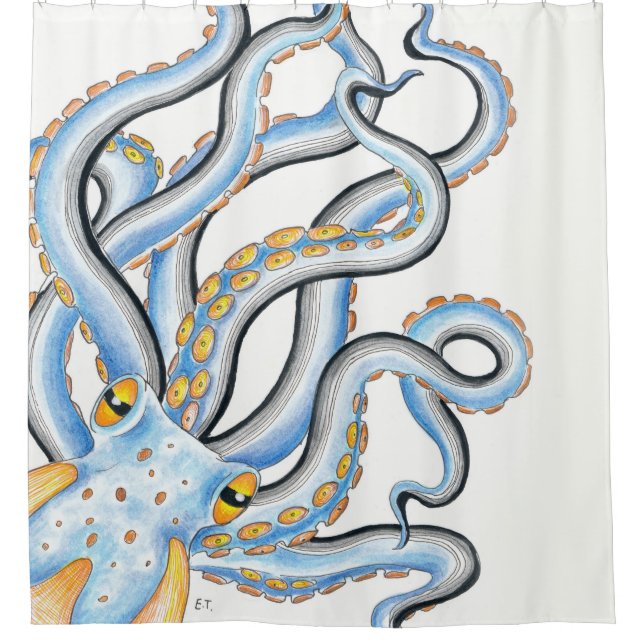 Funky Octopus Duschvorhang (Vorderseite)