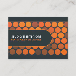 Funky Orange Dots Studio Interior Business Cards Visitenkarte