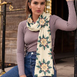 Funky Orange Ivory Green Poinsettia Chiffon Scarf Schal<br><div class="desc">Eine Sammlung schöner Schals mit Funky Poinsettias in verschiedenen Farben mit passendem Hintergrund. Sehr elegant als Geschenk oder für sich selbst.</div>