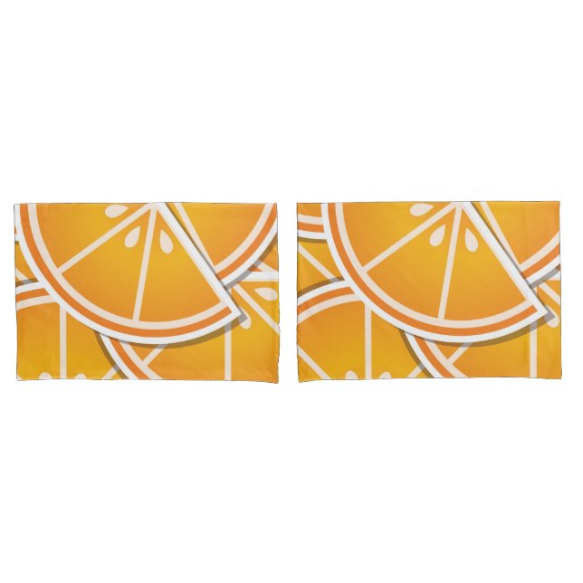 Funky orange Keile Kissenbezug (Vorderseite-Set)