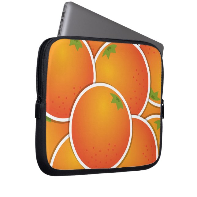 Funky Orangen Laptopschutzhülle (Vorne Rechts)