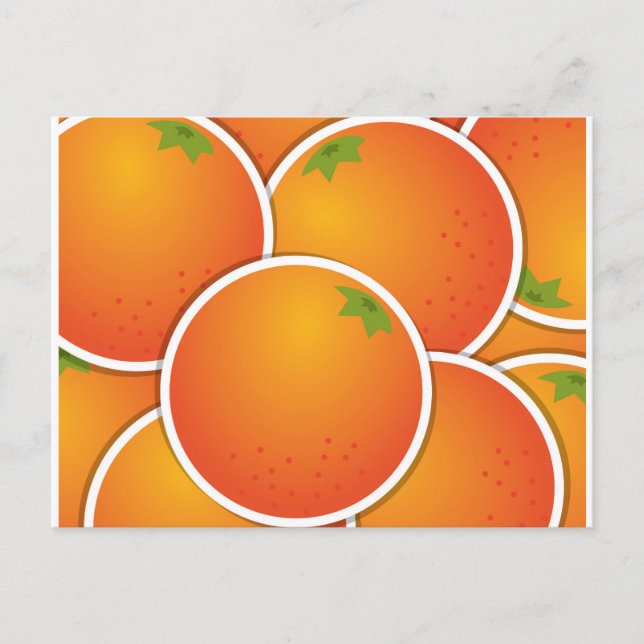 Funky Orangen Postkarte (Vorderseite)