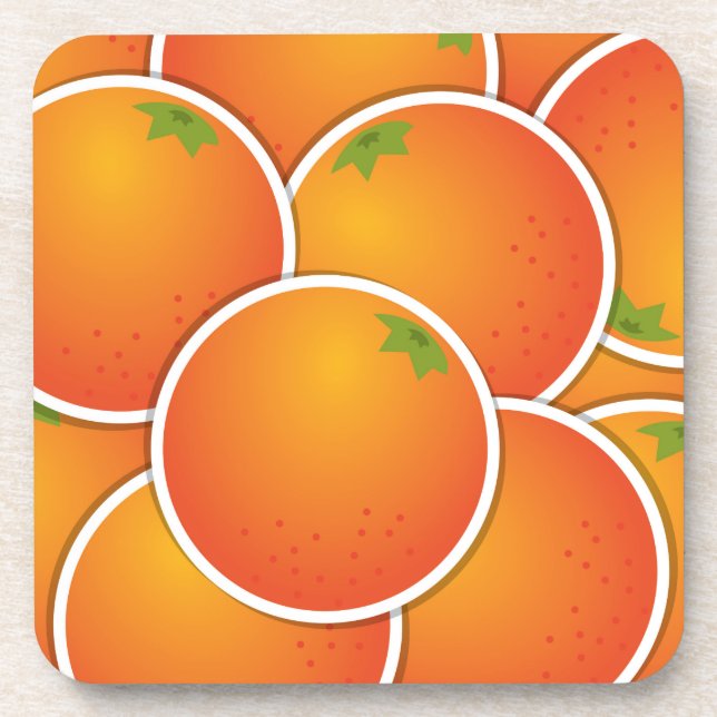 Funky Orangen Untersetzer (Vorderseite)