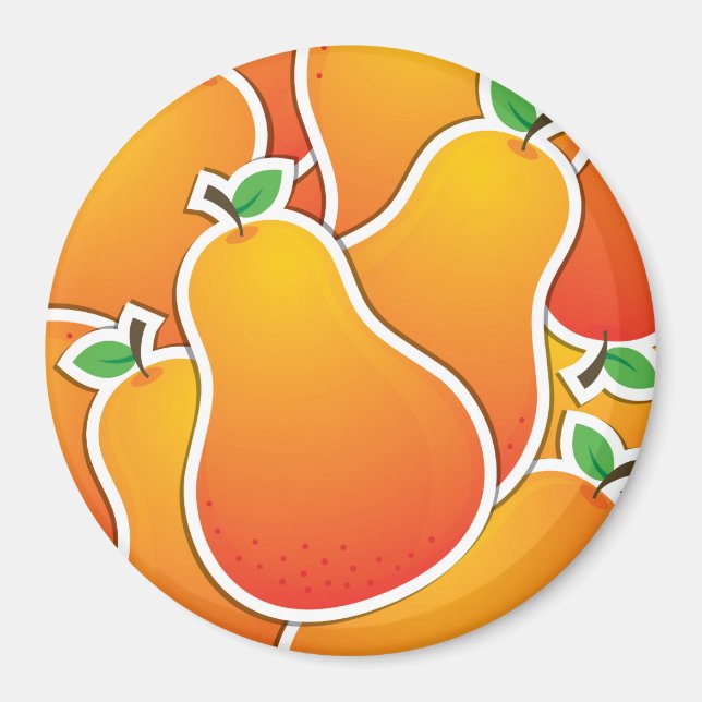 Funky Orangenbirne Magnet (Vorne)