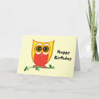 Funky Owl Geburtstagskarte Karte