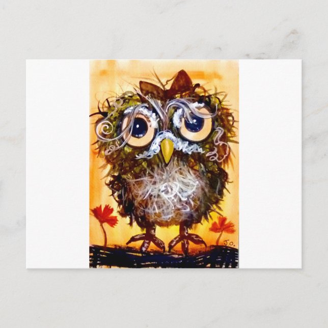 Funky owl Girl Postkarte (Vorderseite)