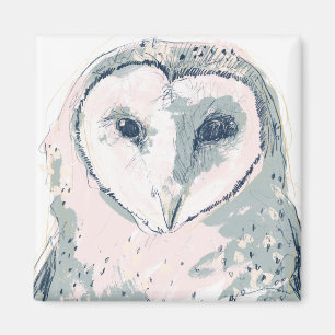 Funky Owl Portrait Magnet