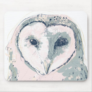 Funky Owl Portrait Mousepad