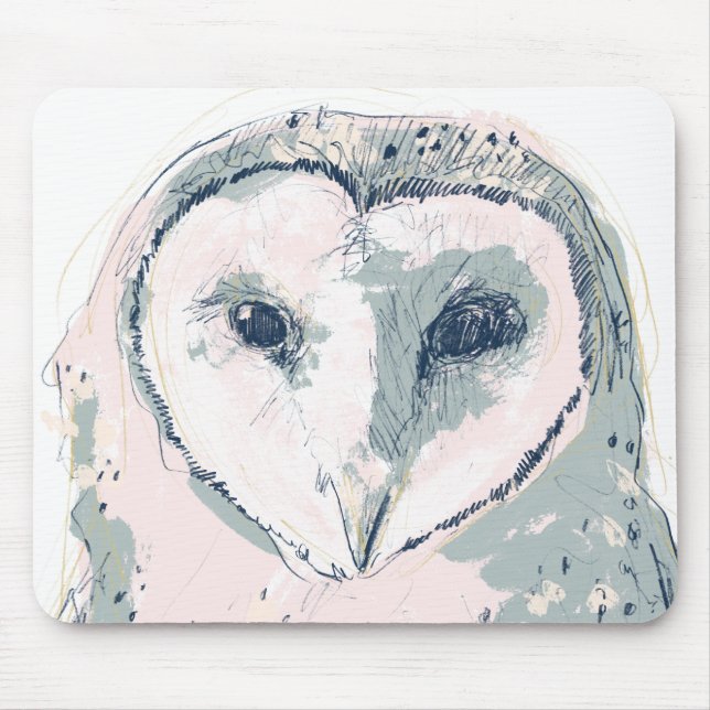 Funky Owl Portrait Mousepad (Vorne)