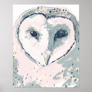 Funky Owl Portrait Poster