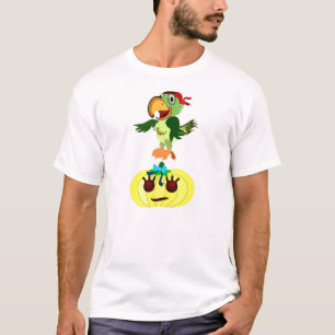 Funky Papagei auf Kürbis Halloween T-Shirt für ihn