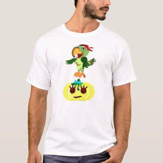 Funky Parrot on Pumpkin Halloween TShirt für Ihm