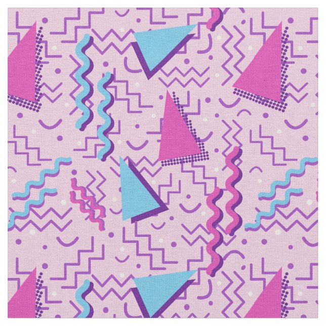 Funky Pastel Pink Memphis Design Stoff (Nahaufnahme)