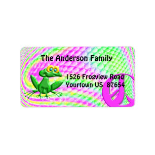 Funky Peace Froggie Adressaufkleber