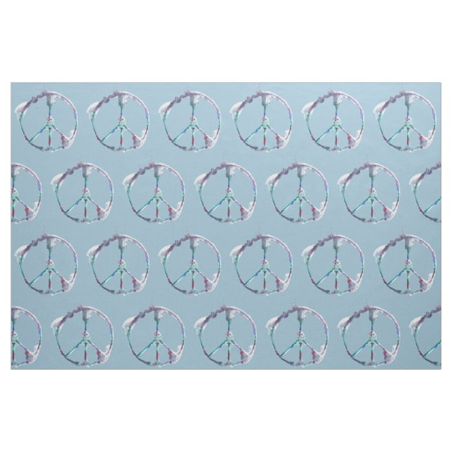 Funky Peace Sign Smudge Aquarell Stoff (Fat Quarter (45,7 x 55,9 cm))