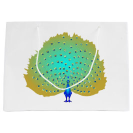 Funky Peacock Herzendesign Große Geschenktüte