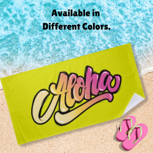 Funky Peridot Goldenes Gelbes Aloha Strandtuch