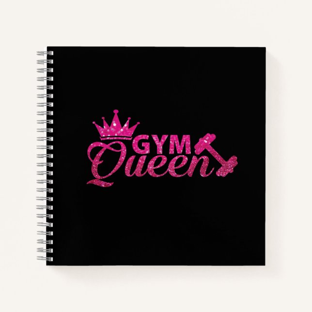 Funky Personalisiert Hot Pink Imitats Glitzer Gym  Notizbuch (Vorderseite)