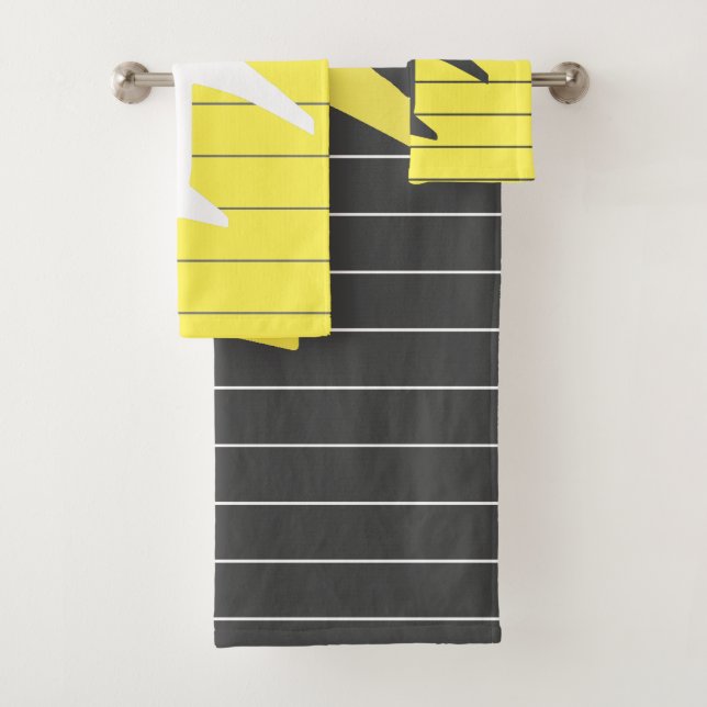 Funky Pilot Aviation Stripes Badhandtuch Set (Insitu)