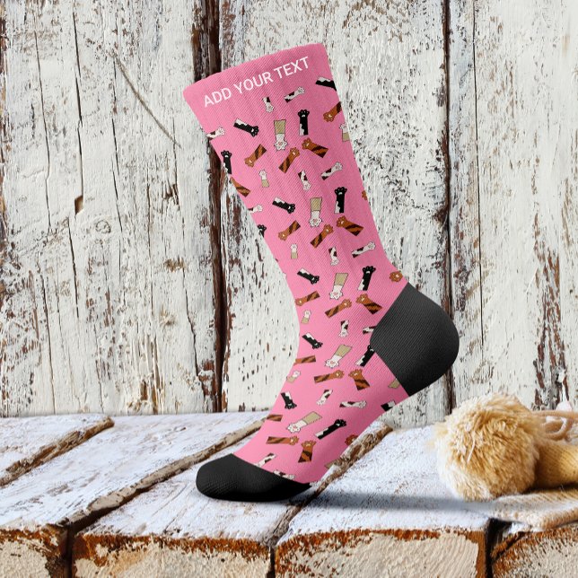 Funky Pink Cat Paw Socks Socken (Von Creator hochgeladen)